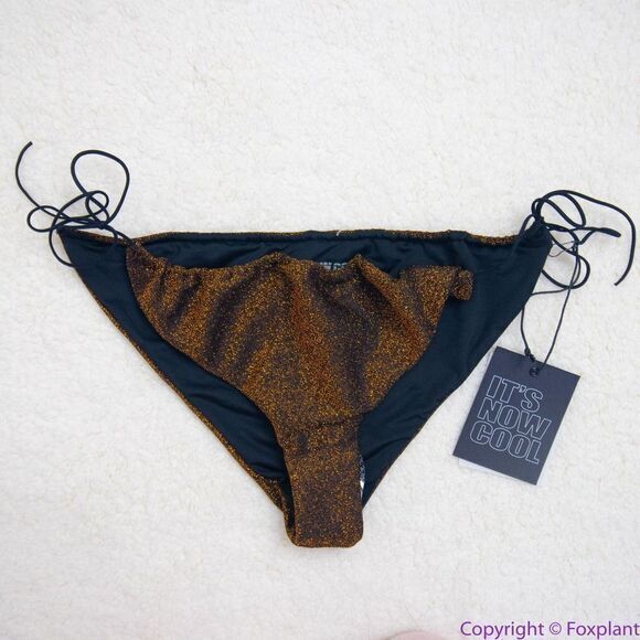 NEW It's Now Cool Gathered Tie Pant bikini Lurex,‎ M - Picture 2 of 13